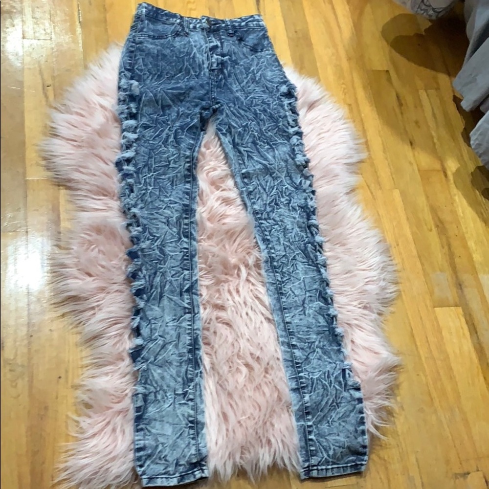 VIP ripped blue jeans
